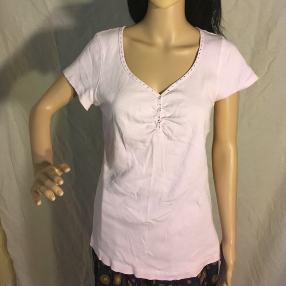 Pastel Pink top w/sparkle neckline by Eyeshadow XL - Picture 2 of 3